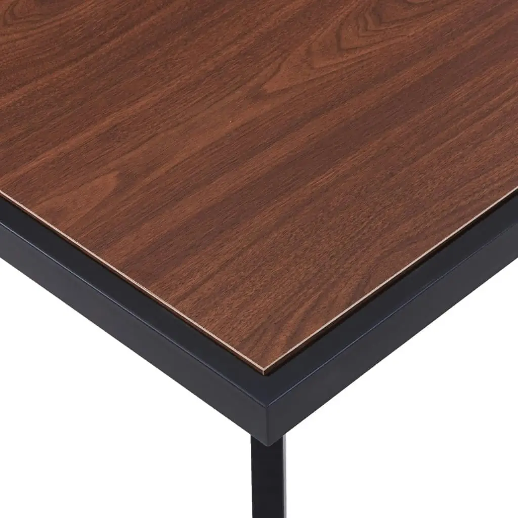 Dining Table Dark Wood and Black 120x60x75 cm MDF 281862