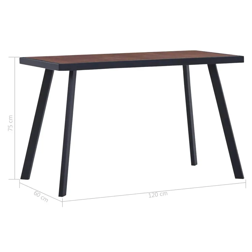 Dining Table Dark Wood and Black 120x60x75 cm MDF 281862