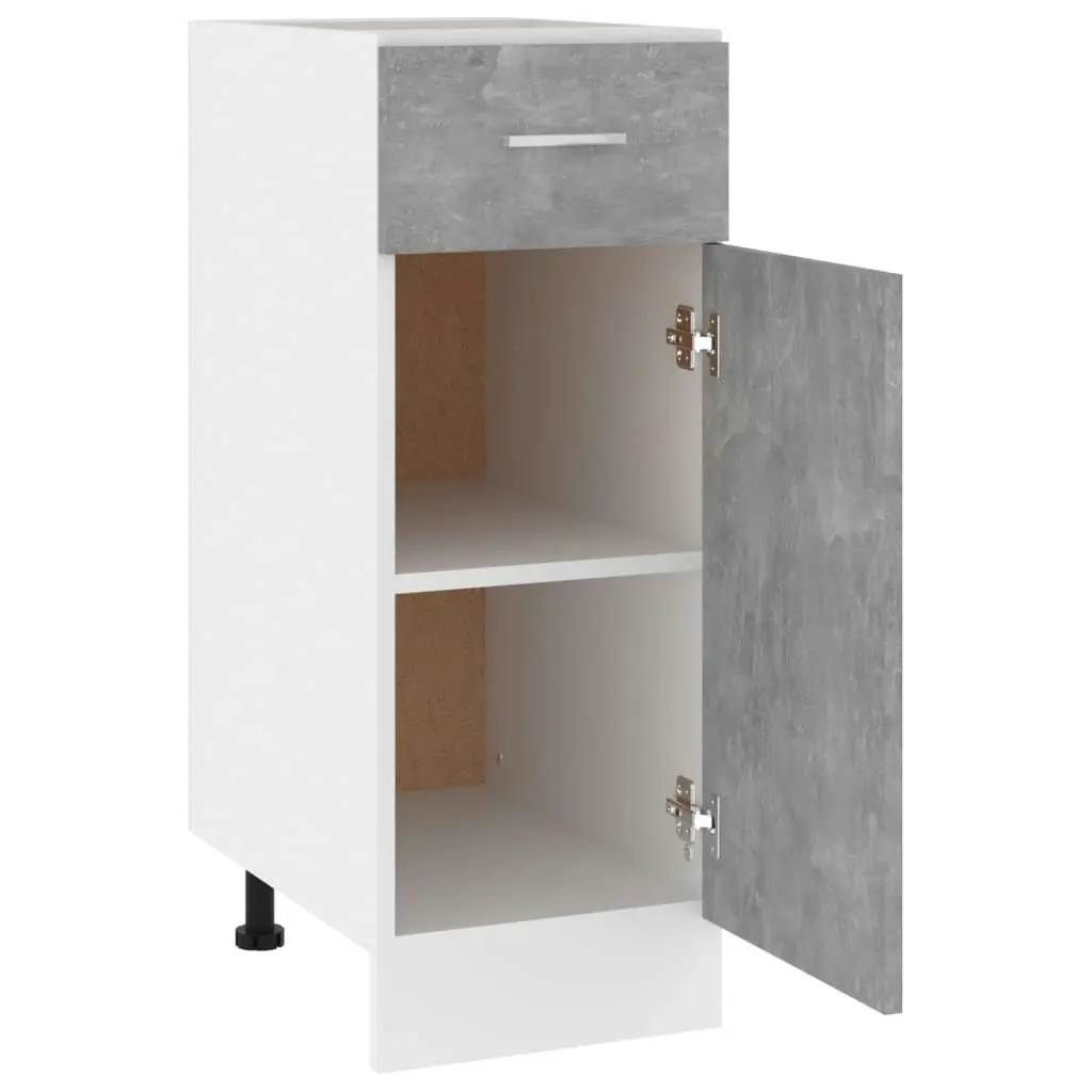 Drawer Bottom Cabinet Concrete Grey 30x46x81.5 cm Engineered Wood 801208