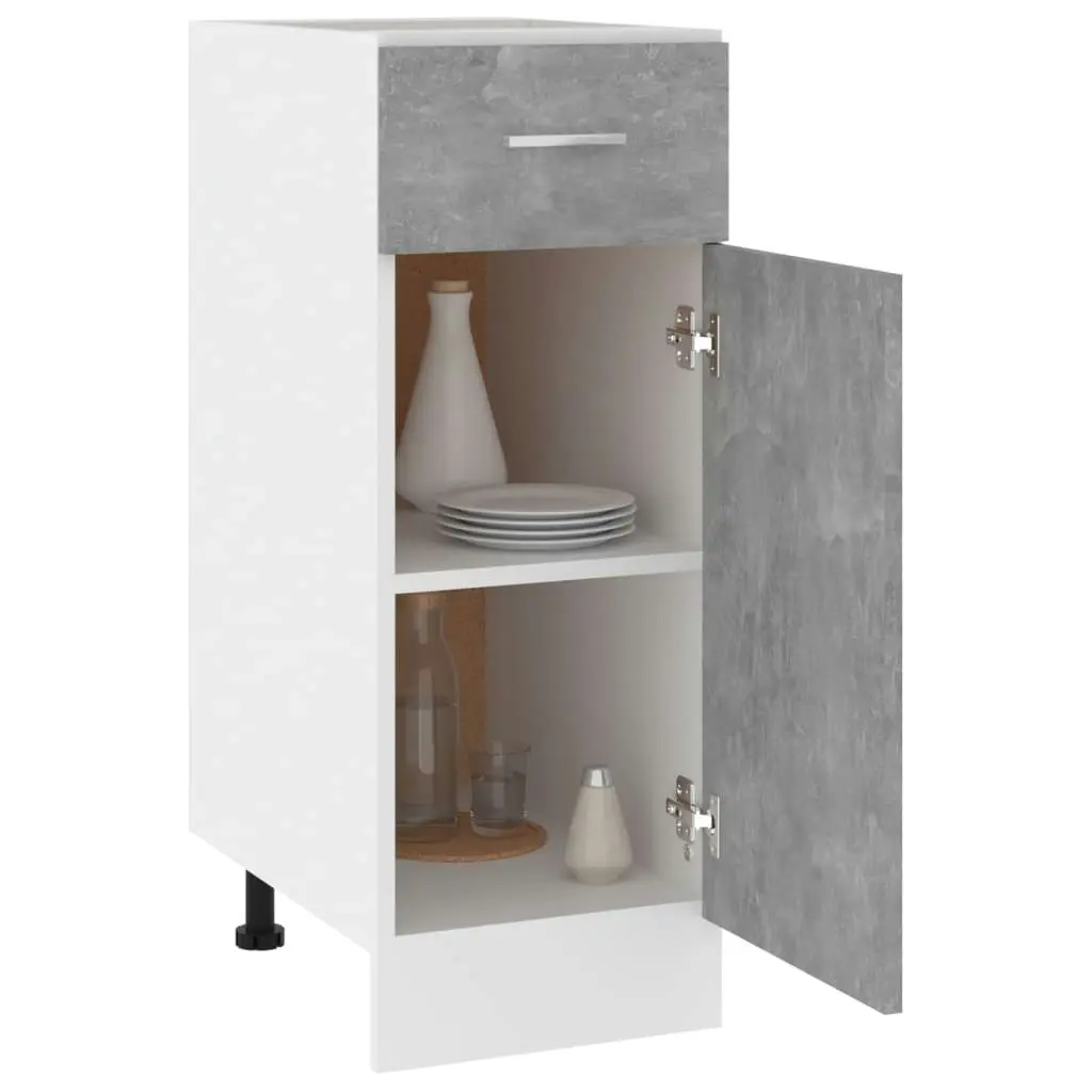 Drawer Bottom Cabinet Concrete Grey 30x46x81.5 cm Engineered Wood 801208