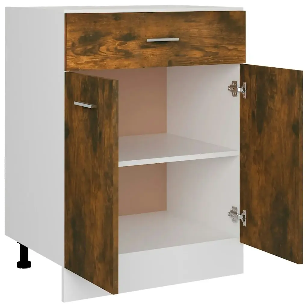 Drawer Bottom Cabinet Smoked Oak 60x46x81.5 cm Engineered Wood 815576