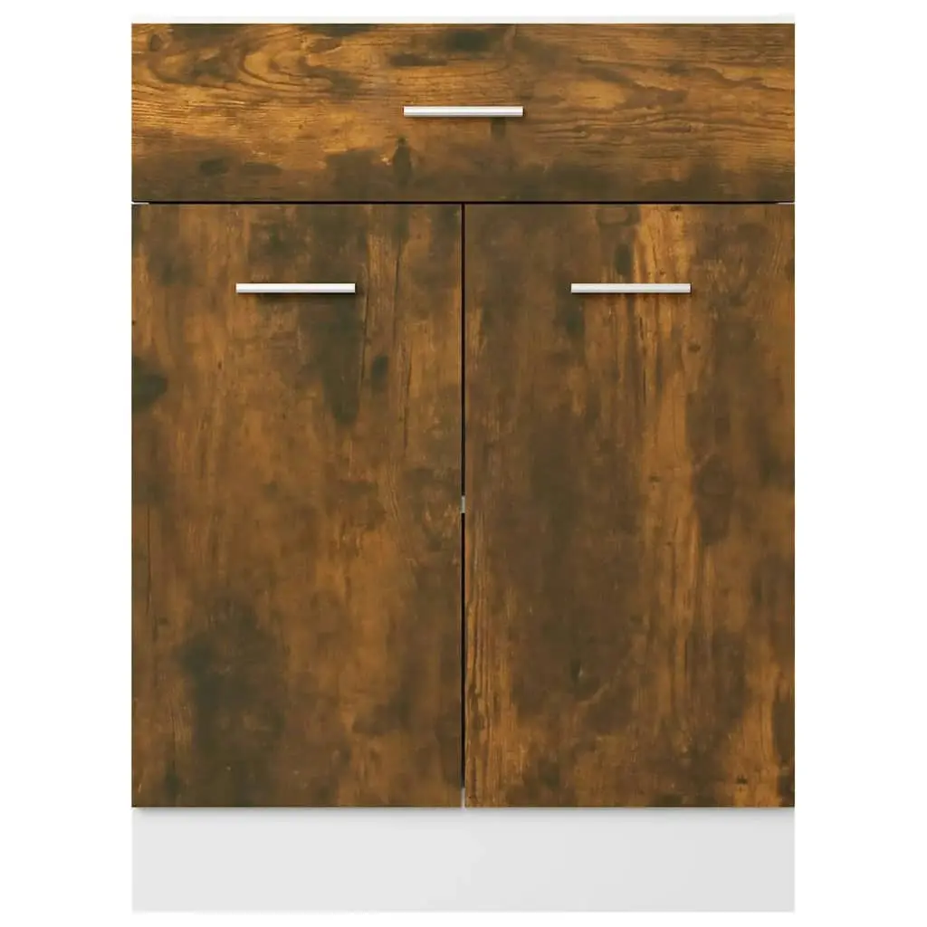 Drawer Bottom Cabinet Smoked Oak 60x46x81.5 cm Engineered Wood 815576