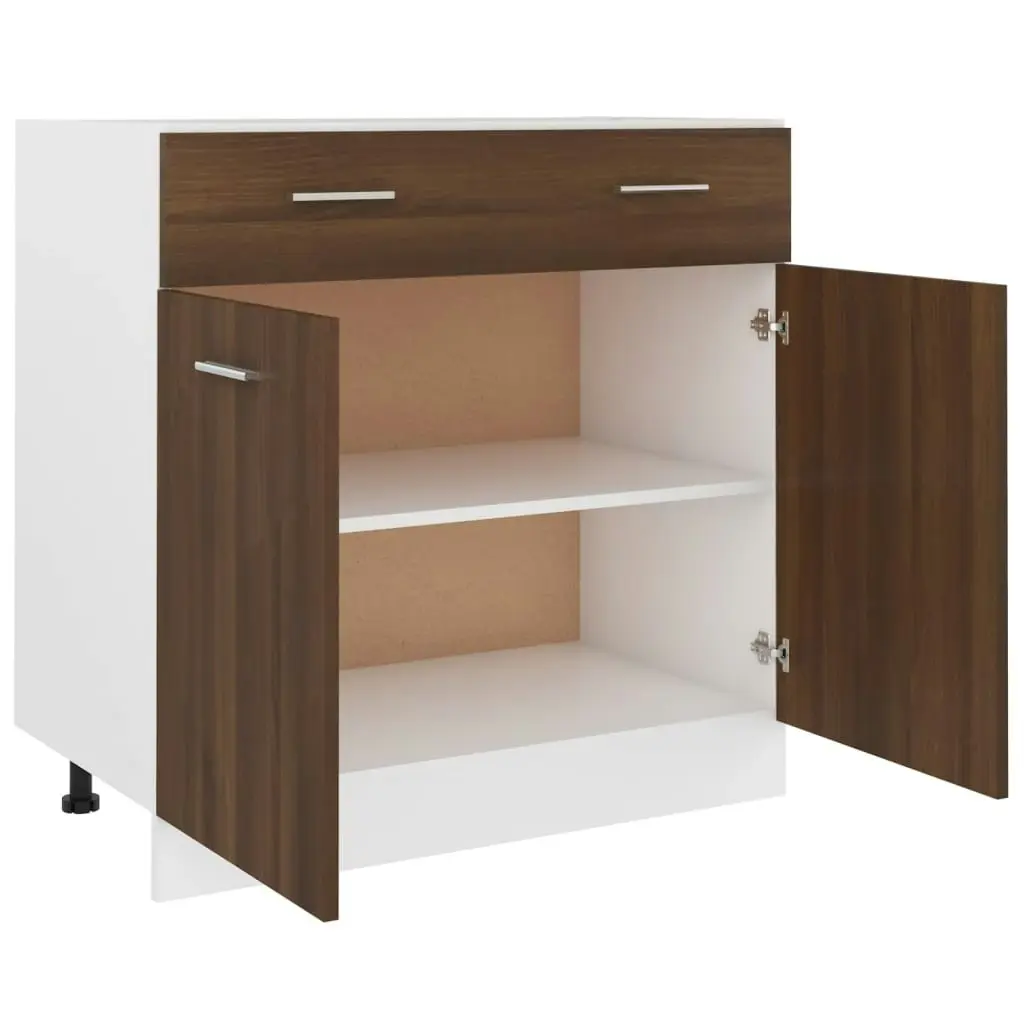 Drawer Bottom Cabinet Brown Oak 80x46x81.5 cm Engineered Wood 815581