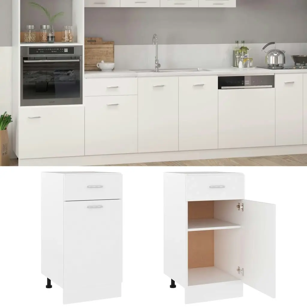 Drawer Bottom Cabinet White 40x46x81.5 cm Engineered Wood 801212