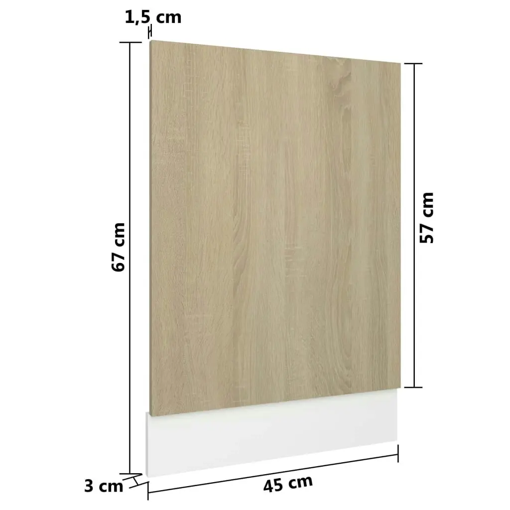 Dishwasher Panel Sonoma Oak 45x3x67 cm Engineered Wood 802557