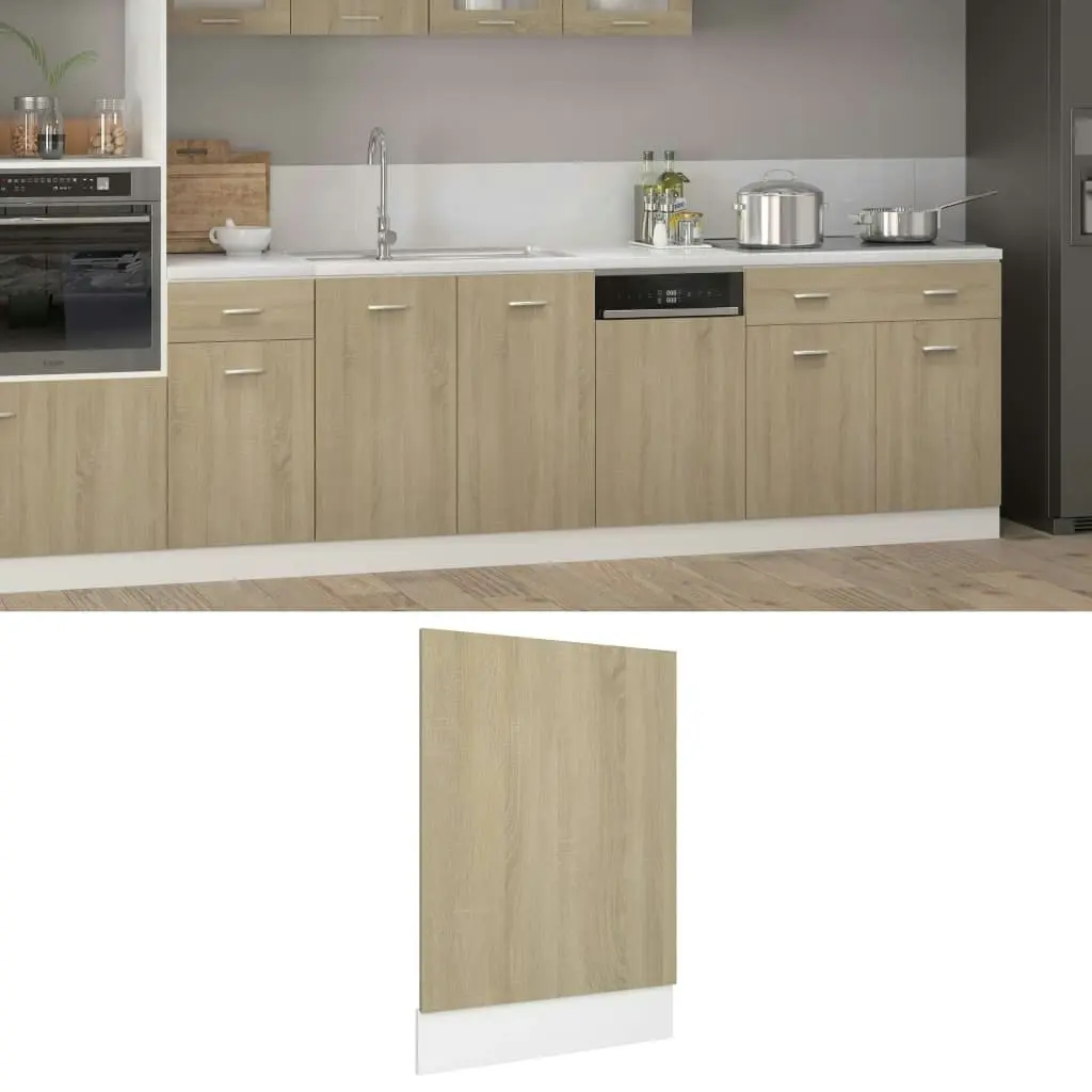 Dishwasher Panel Sonoma Oak 45x3x67 cm Engineered Wood 802557