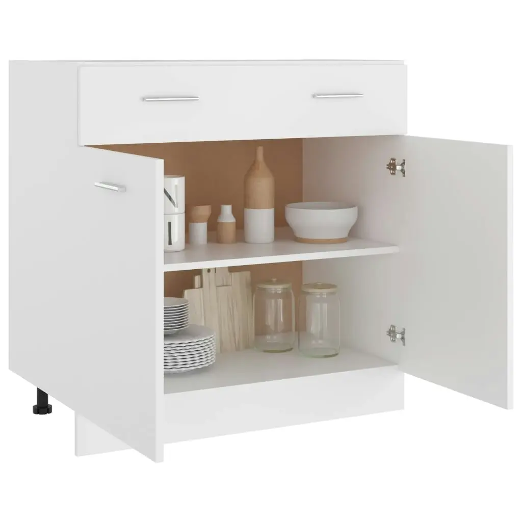 Drawer Bottom Cabinet White 80x46x81.5 cm Engineered Wood 801236