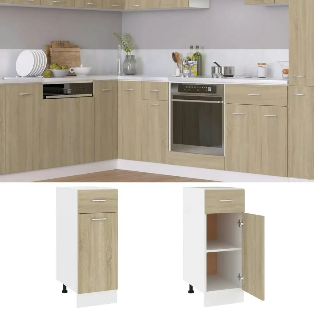 Drawer Bottom Cabinet Sonoma Oak 30x46x81.5 cm Engineered Wood 801207