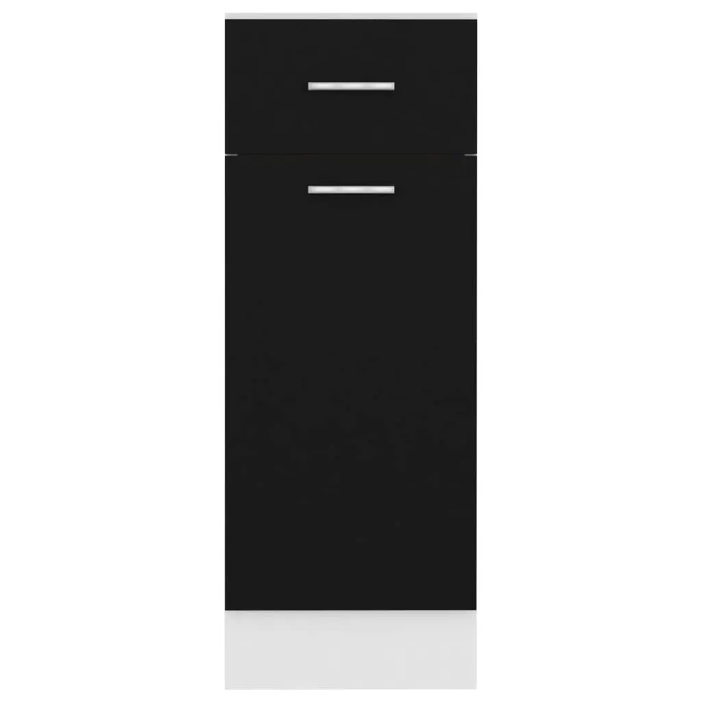 Drawer Bottom Cabinet Black 30x46x81.5 cm Engineered Wood 801205