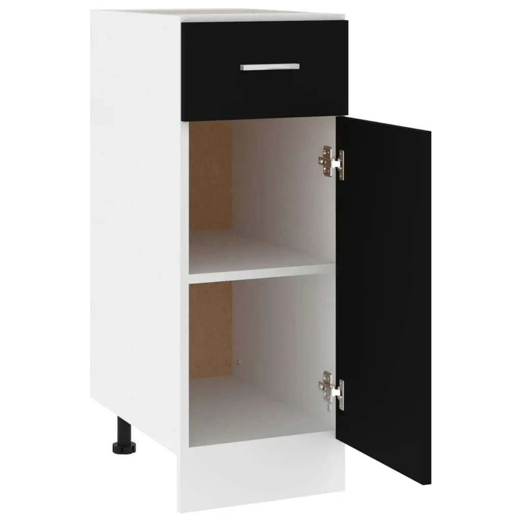 Drawer Bottom Cabinet Black 30x46x81.5 cm Engineered Wood 801205