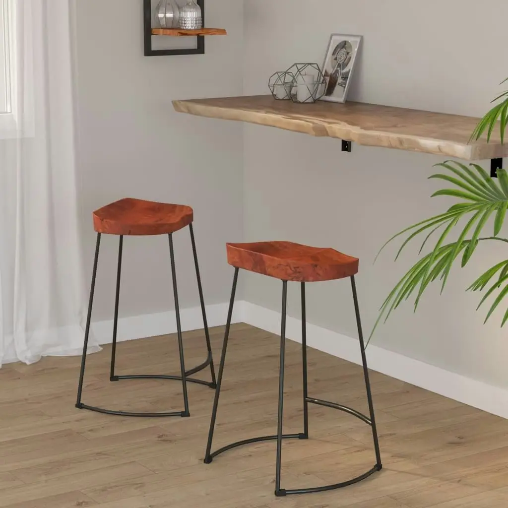 Gavin Bar Stools 2 pcs 45x40x63 cm Solid Wood Mango 344915