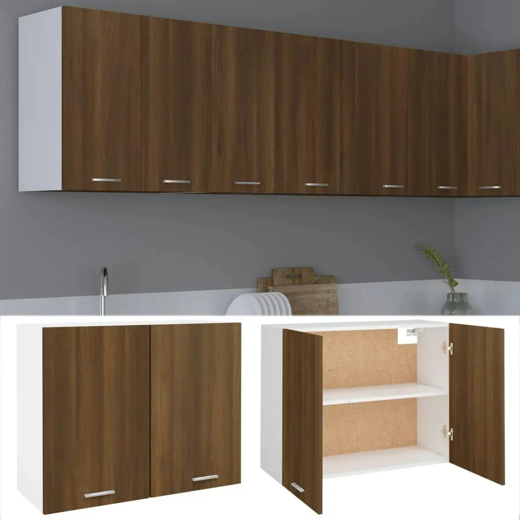 Hanging Cabinet Brown Oak 80x31x60 cm Engineered Wood 815590