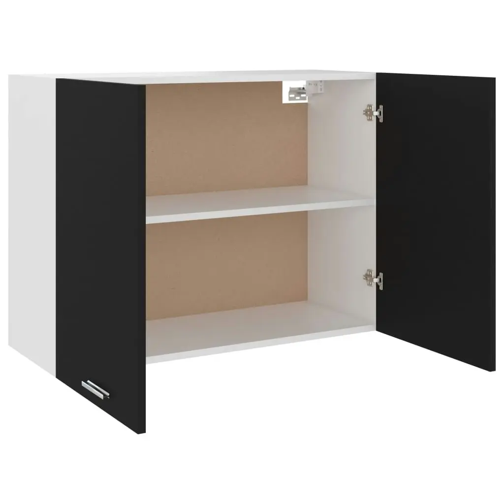 Hanging Cabinet Black 80x31x60 cm Engineered Wood 801277