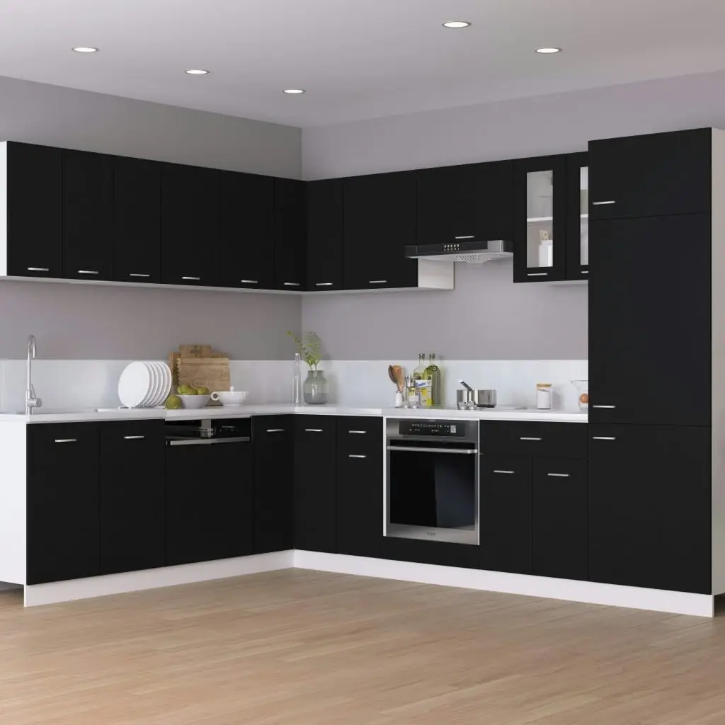 Hanging Cabinet Black 80x31x60 cm Engineered Wood 801277