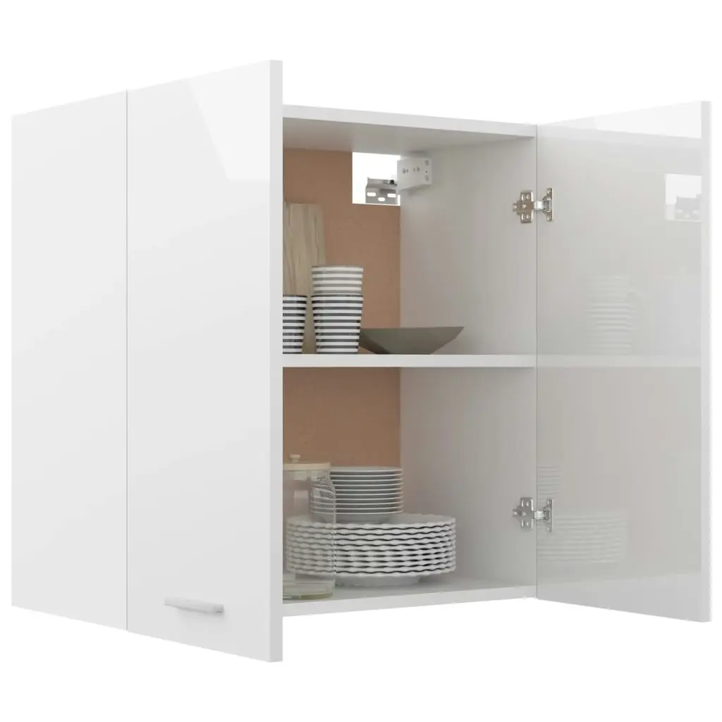 Hanging Cabinet High Gloss White 60x31x60 cm Engineered Wood 801273