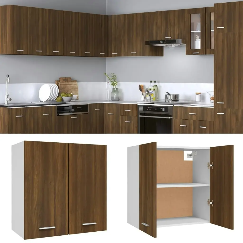 Hanging Cabinet Brown Oak 60x31x60 cm Engineered Wood 815113