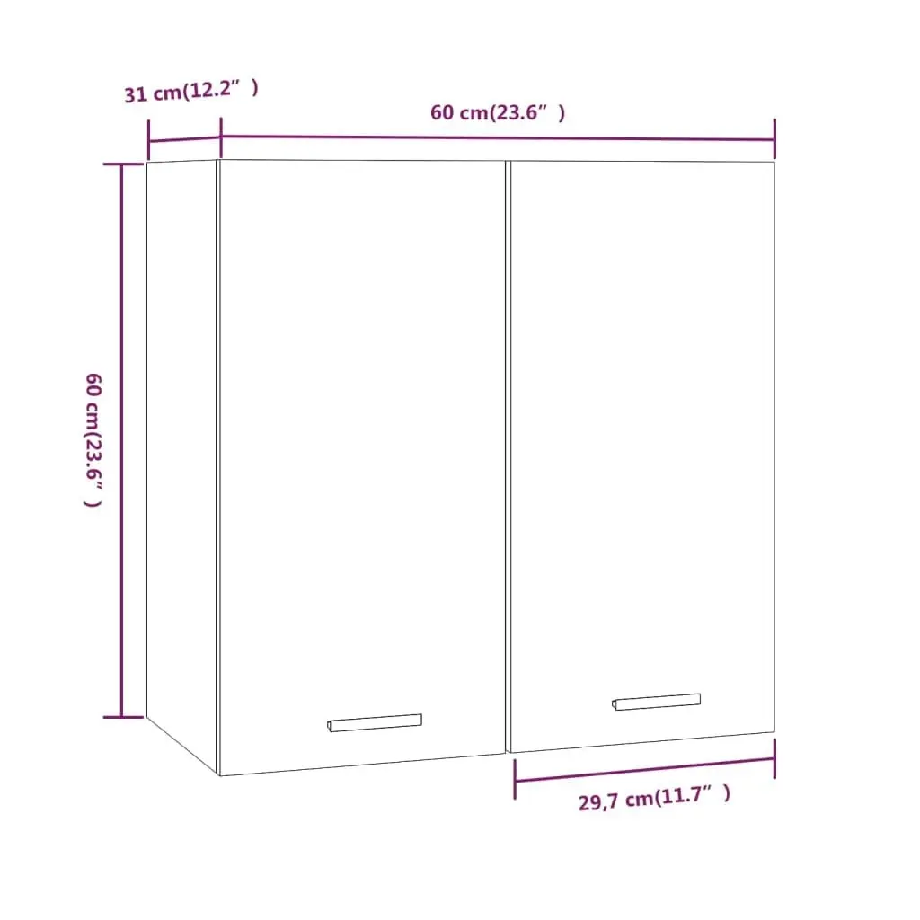 Hanging Cabinet Brown Oak 60x31x60 cm Engineered Wood 815113