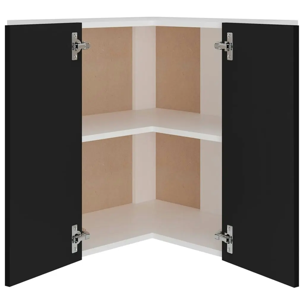 Hanging Corner Cabinet Black 57x57x60 cm Engineered Wood 806391