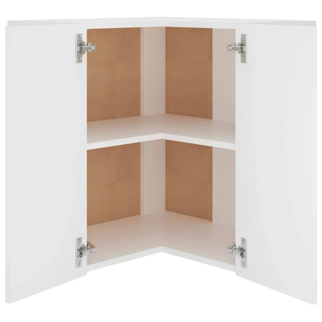 Hanging Corner Cabinet White 57x57x60 cm Engineered Wood 802537