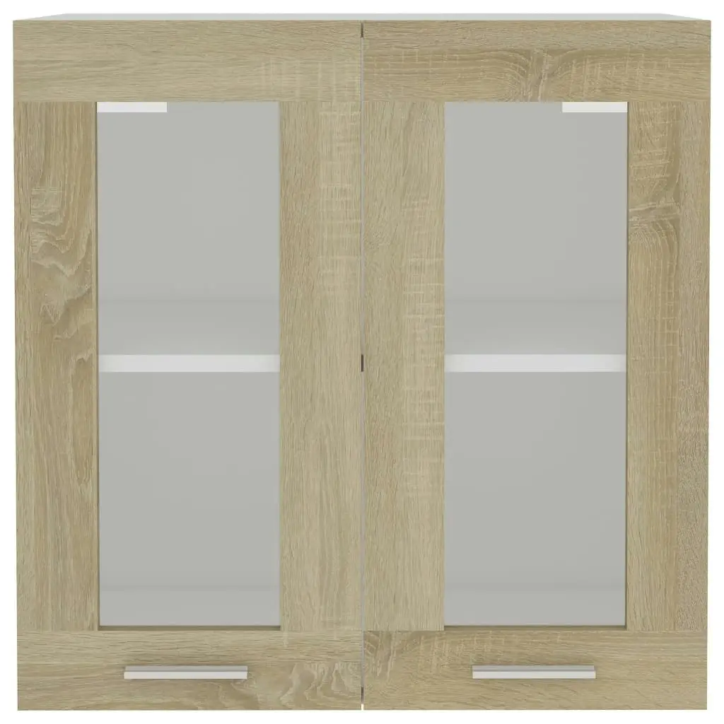 Hanging Glass Cabinet Sonoma Oak  60x31x60 cm Engineered Wood 802524