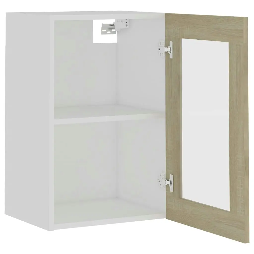 Hanging Glass Cabinet Sonoma Oak 40x31x60 cm Engineered Wood 802508