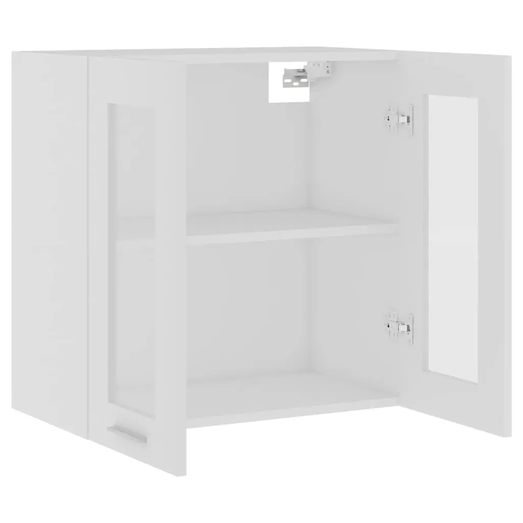 Hanging Glass Cabinet White 60x31x60 cm Engineered Wood 802521