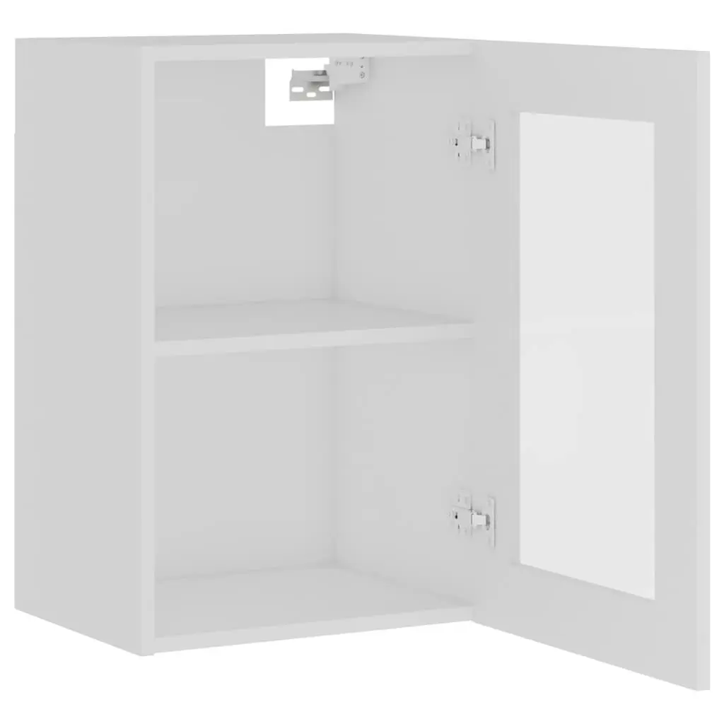 Hanging Glass Cabinet White 40x31x60 cm Engineered Wood 802505