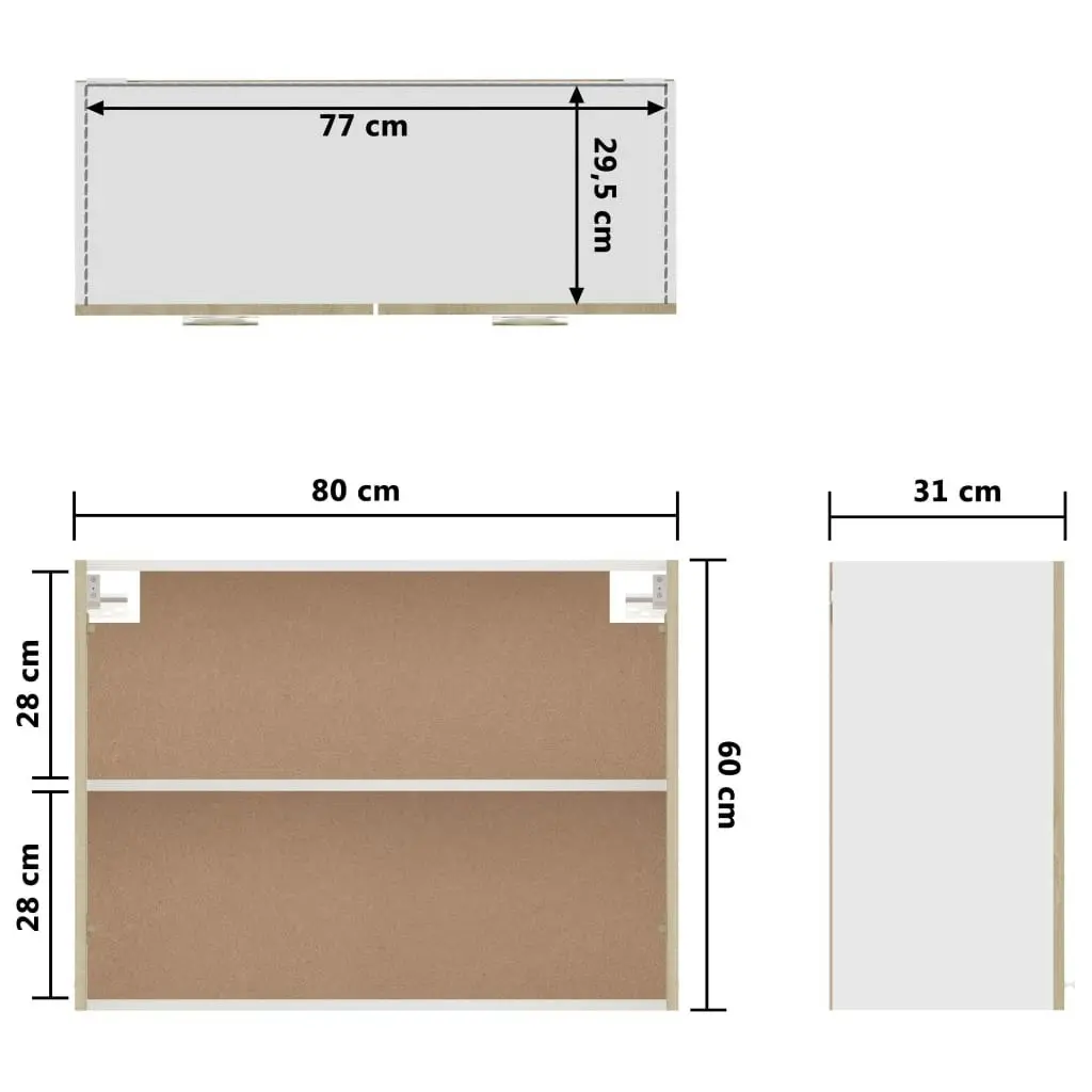 Hanging Cabinet Sonoma Oak 80x31x60 cm Engineered Wood 801279