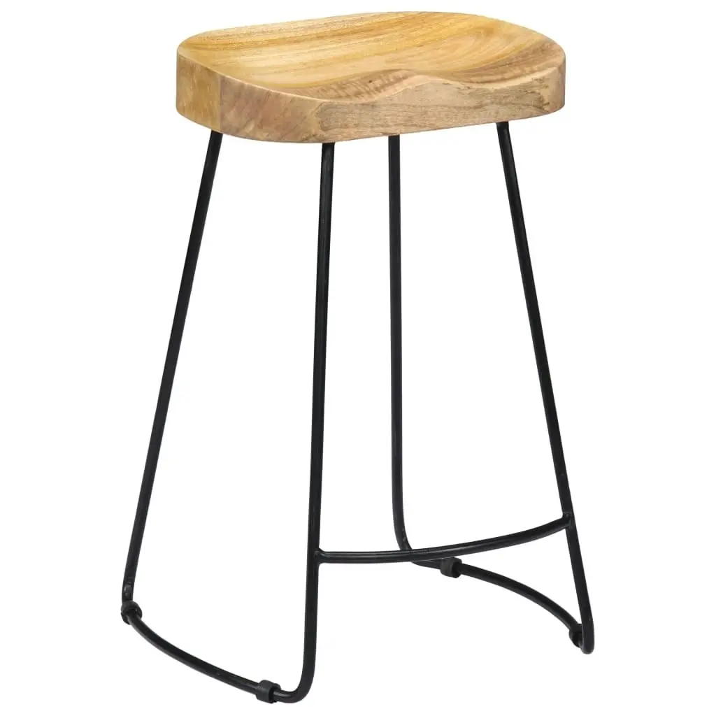 Gavin Bar Stools 2 pcs Solid Mango Wood 247837