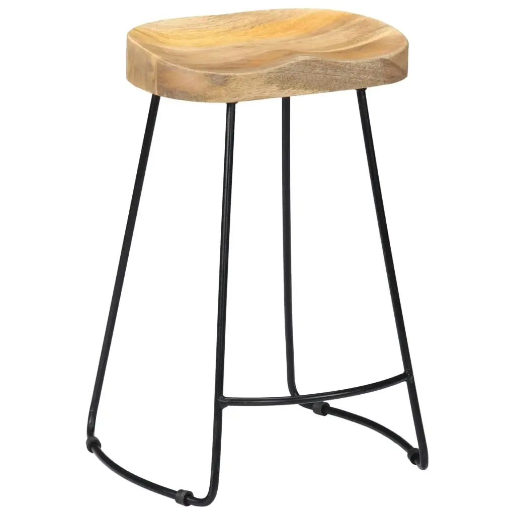 Gavin Bar Stools 2 pcs Solid Mango Wood 247837