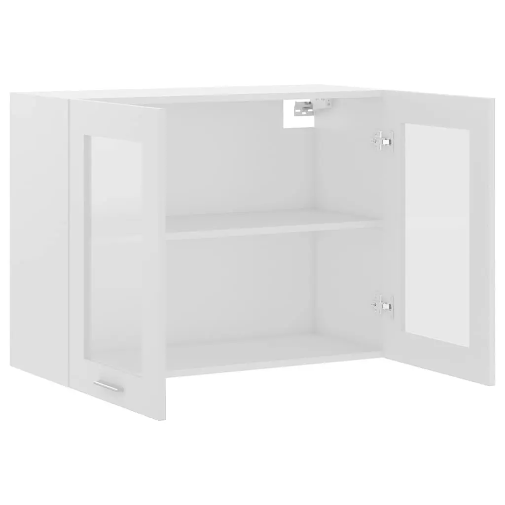 Hanging Glass Cabinet White 80x31x60 cm Engineered Wood 802529