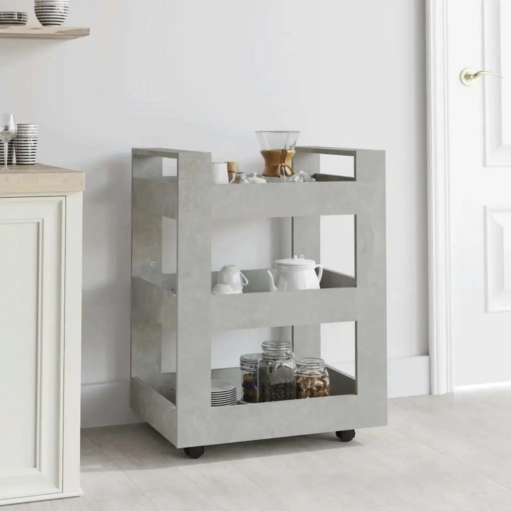 Kitchen Trolley Concrete Grey 60x45x80 cm Engineered Wood 816820