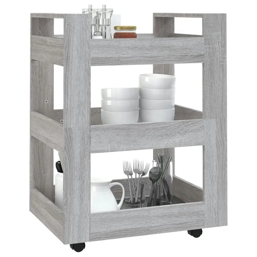 Kitchen Trolley Grey Sonoma 60x45x80 cm Engineered Wood 816822