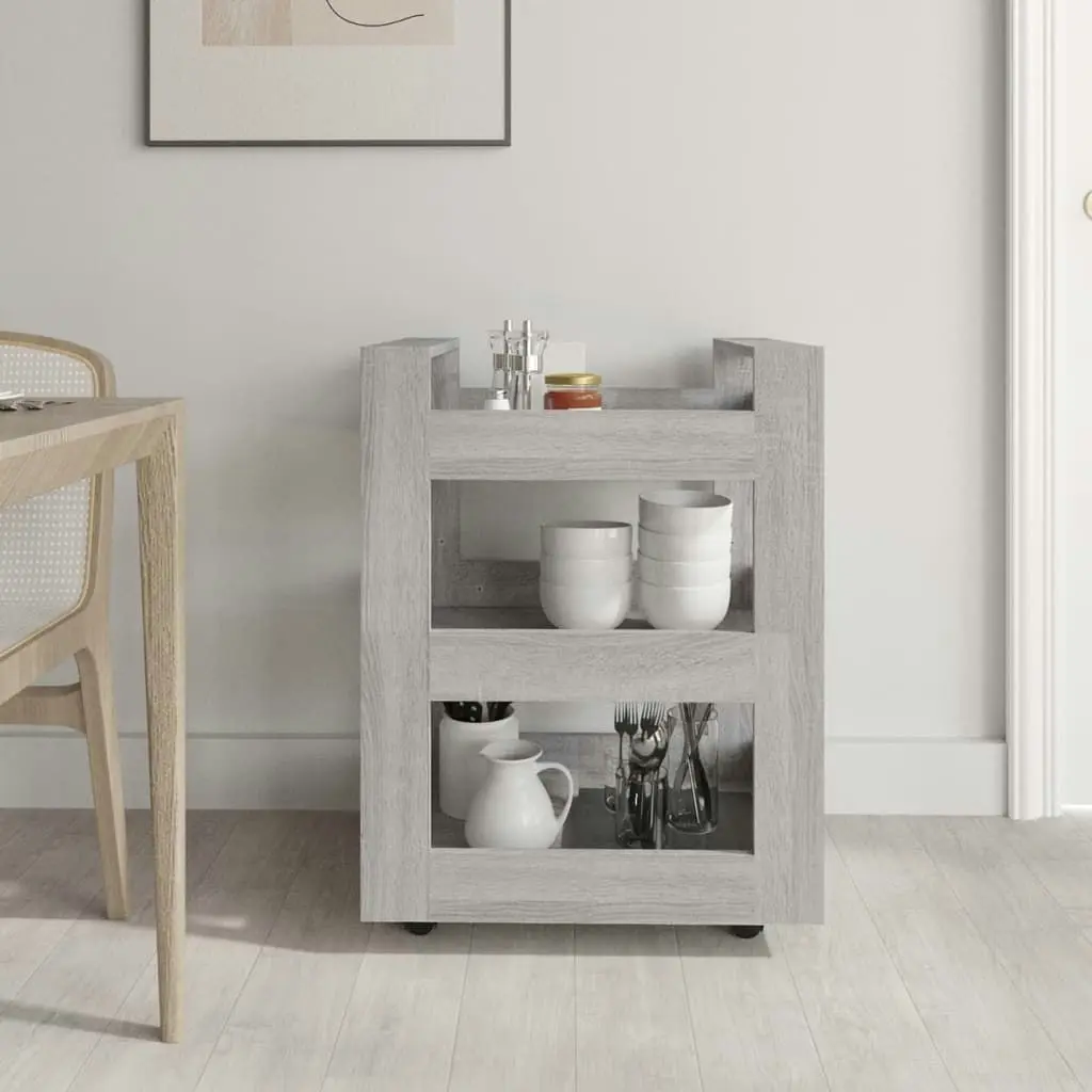 Kitchen Trolley Grey Sonoma 60x45x80 cm Engineered Wood 816822