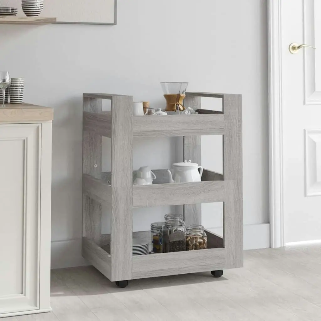 Kitchen Trolley Grey Sonoma 60x45x80 cm Engineered Wood 816822