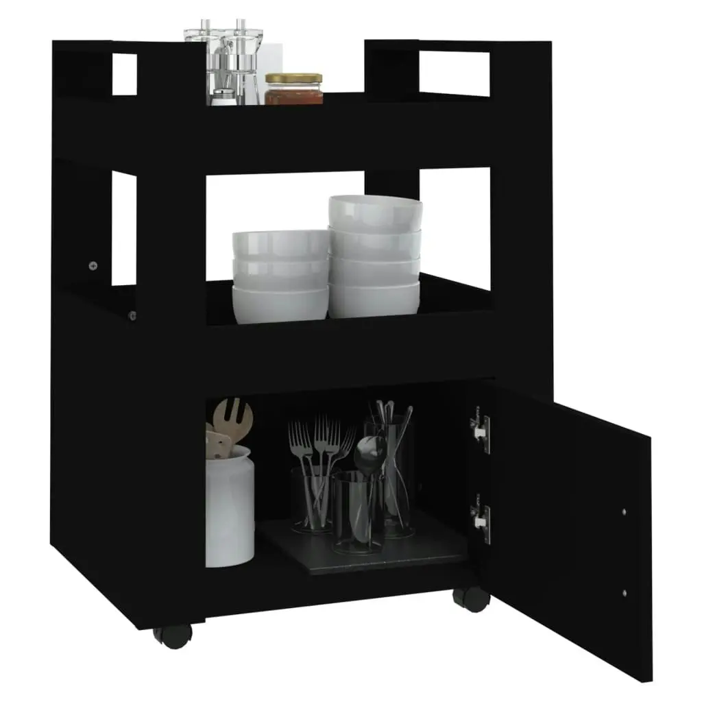 Kitchen Trolley Black 60x45x80 cm Engineered Wood 816825