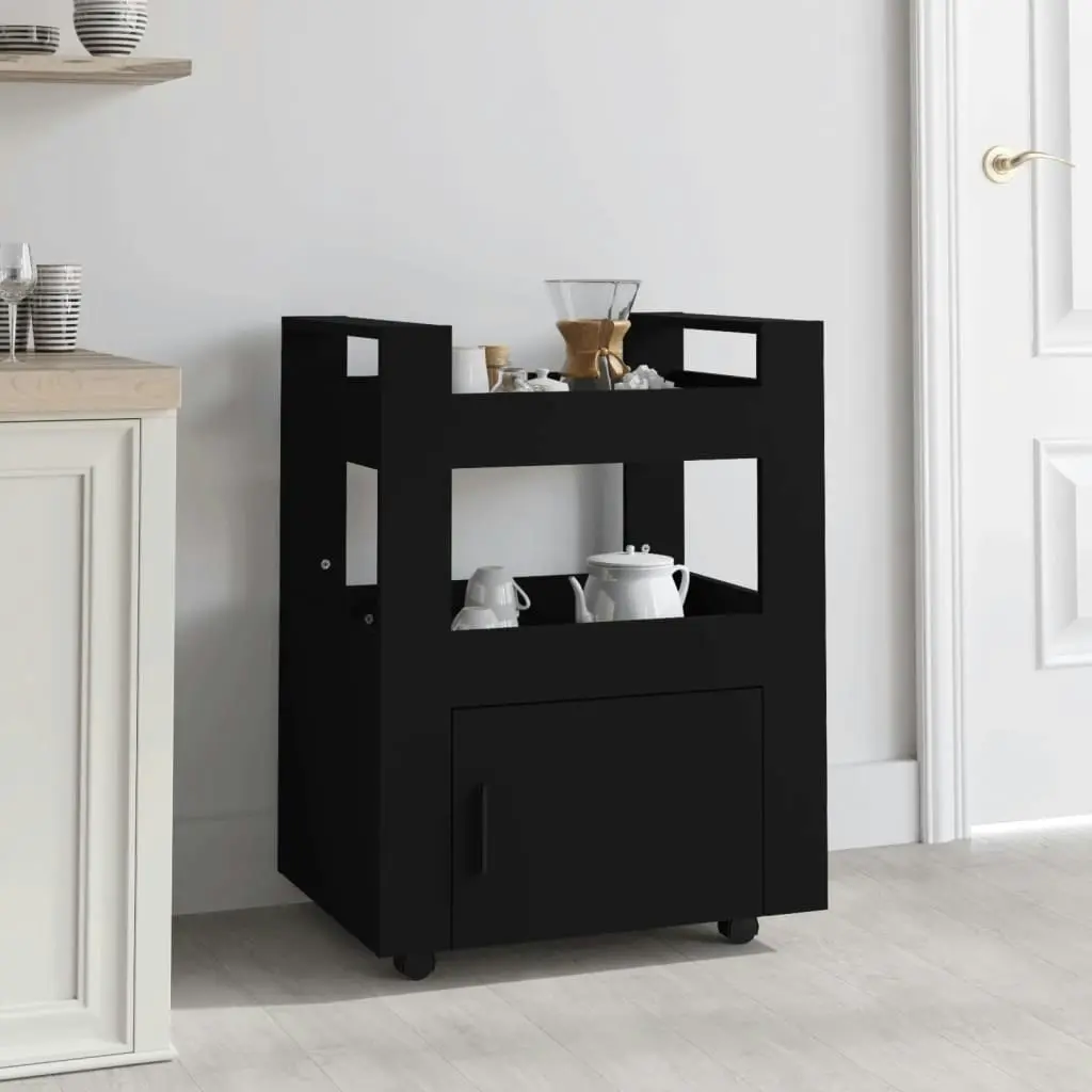 Kitchen Trolley Black 60x45x80 cm Engineered Wood 816825