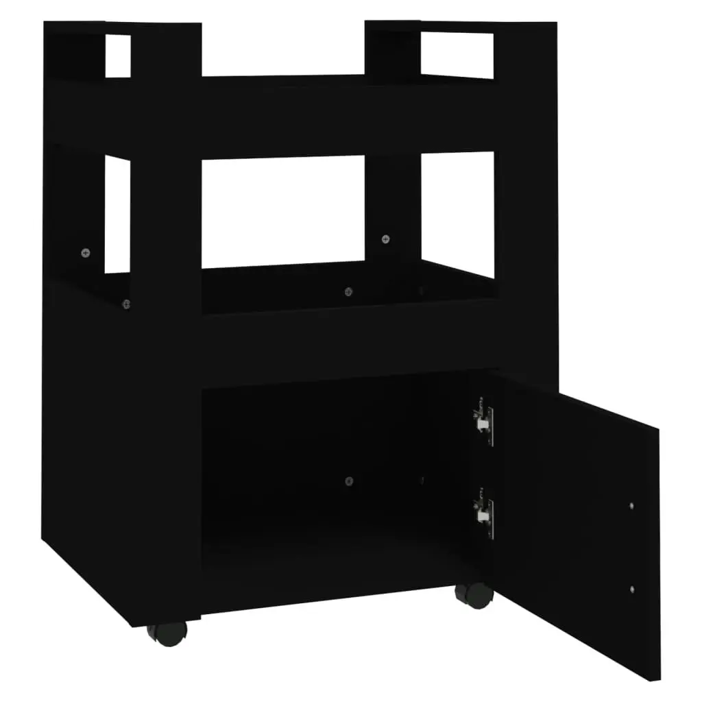 Kitchen Trolley Black 60x45x80 cm Engineered Wood 816825