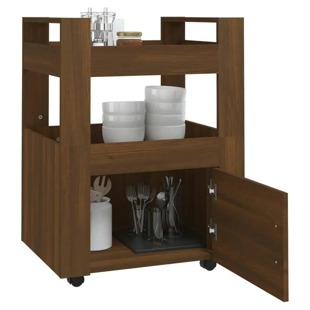 Kitchen Trolley Brown Oak 60x45x80 cm Engineered Wood 816831