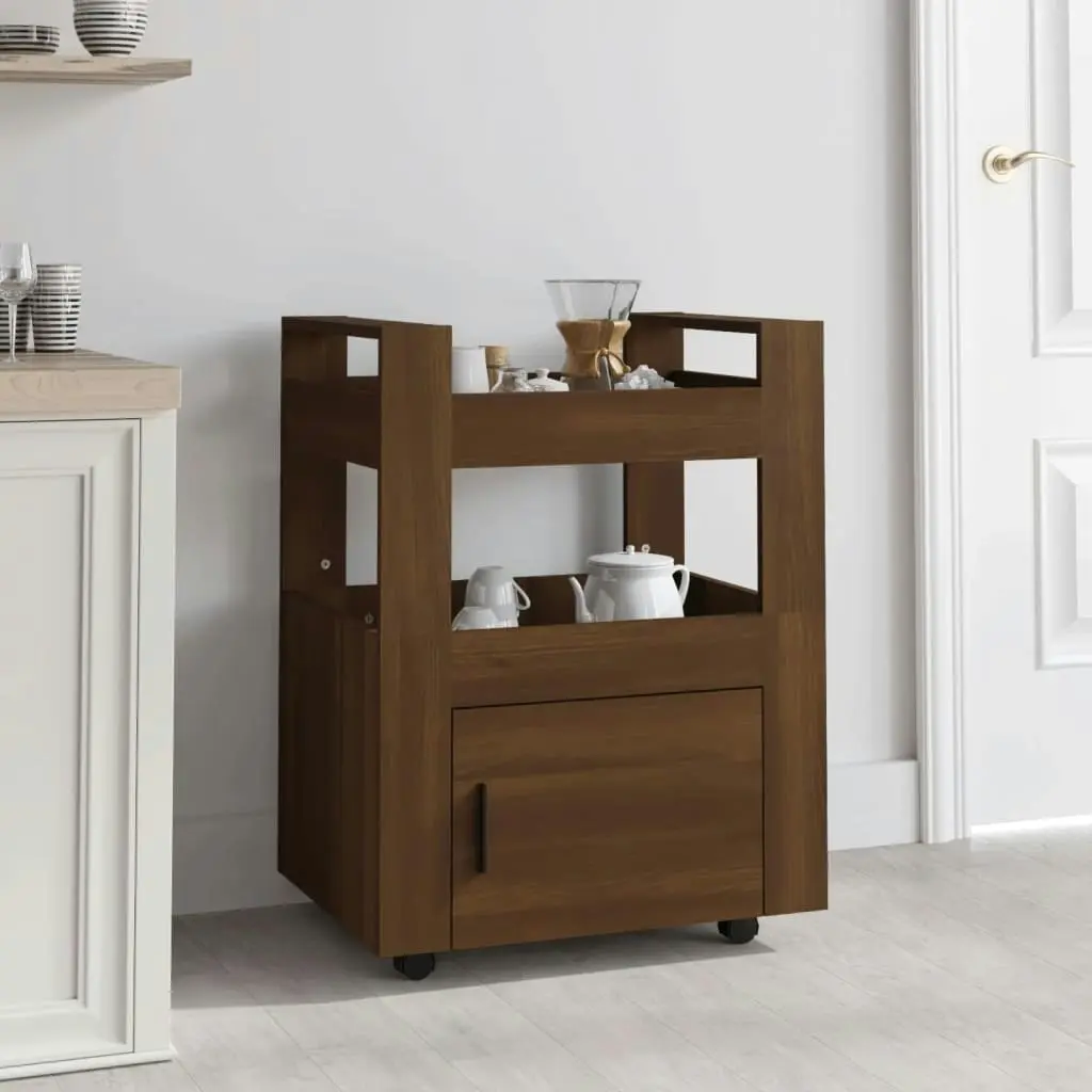 Kitchen Trolley Brown Oak 60x45x80 cm Engineered Wood 816831