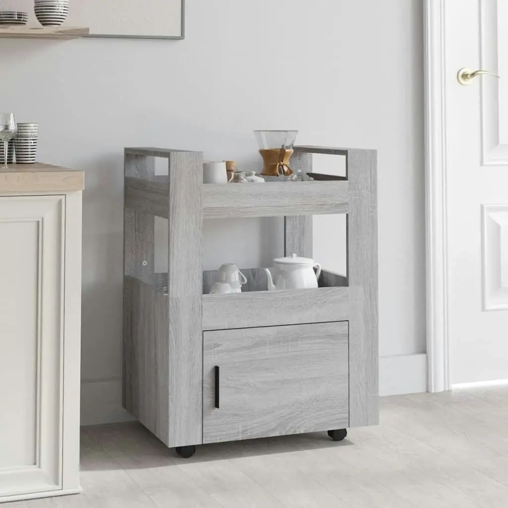 Kitchen Trolley Grey Sonoma 60x45x80 cm Engineered Wood 816830