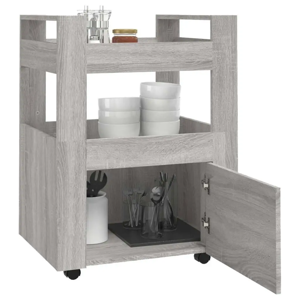 Kitchen Trolley Grey Sonoma 60x45x80 cm Engineered Wood 816830