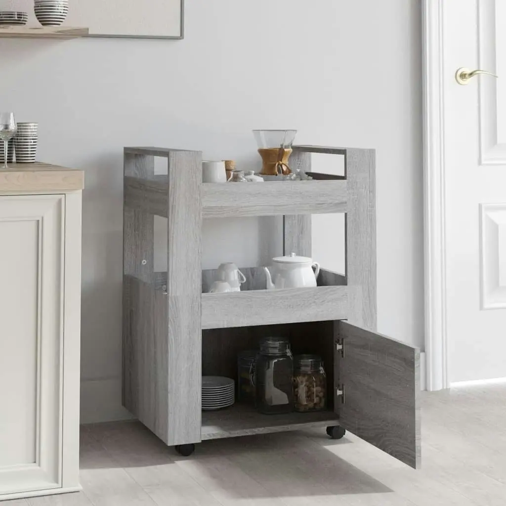 Kitchen Trolley Grey Sonoma 60x45x80 cm Engineered Wood 816830