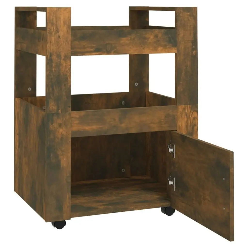 Kitchen Trolley Smoked Oak 60x45x80 cm Engineered Wood 816829