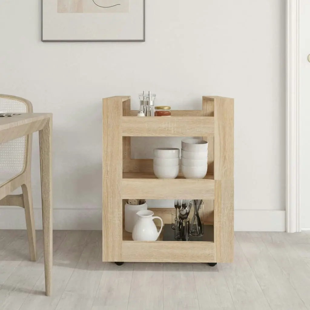 Kitchen Trolley Sonoma Oak 60x45x80 cm Engineered Wood 816819