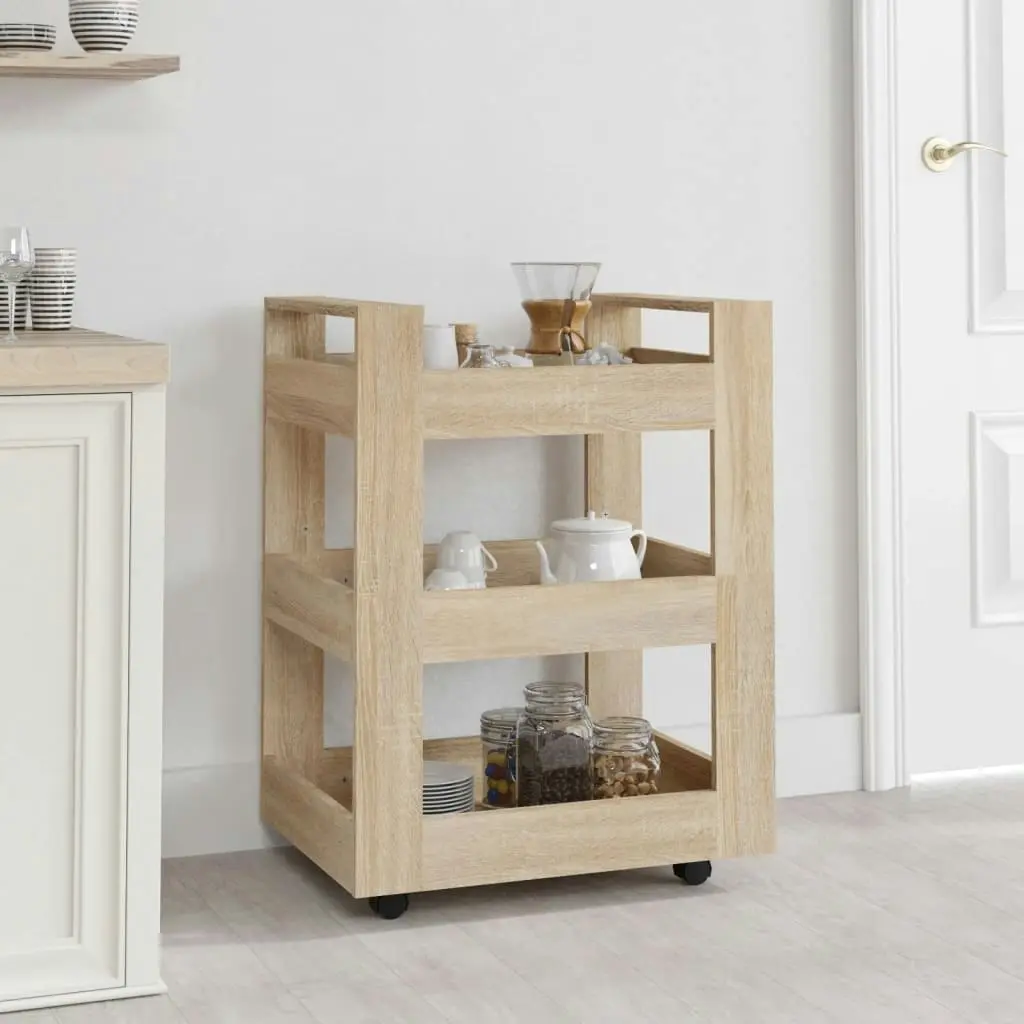 Kitchen Trolley Sonoma Oak 60x45x80 cm Engineered Wood 816819