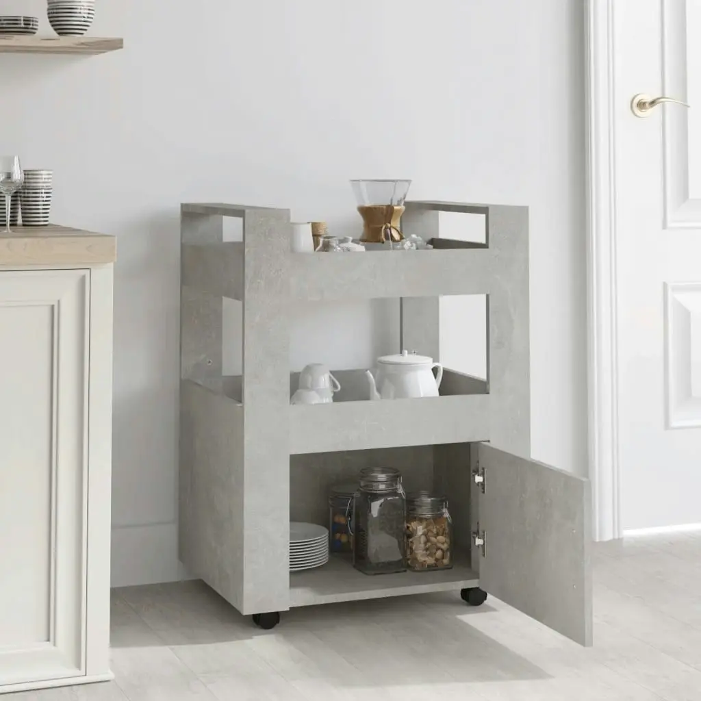 Kitchen Trolley Concrete Grey 60x45x80 cm Engineered Wood 816828