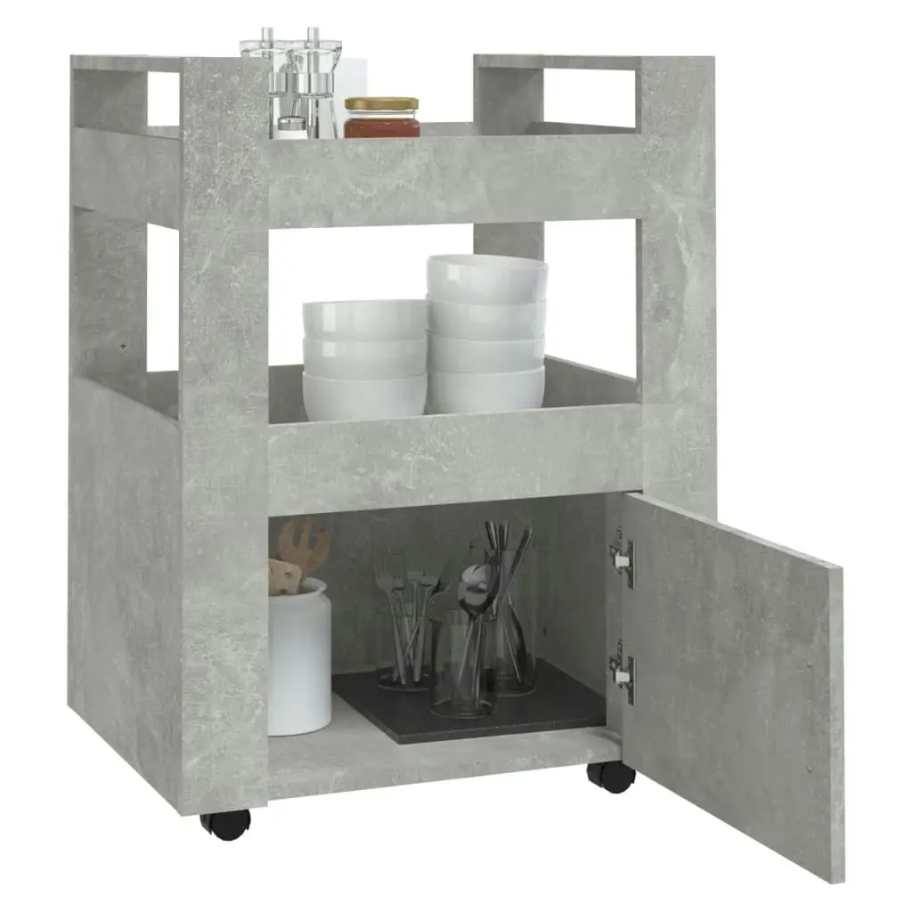 Kitchen Trolley Concrete Grey 60x45x80 cm Engineered Wood 816828