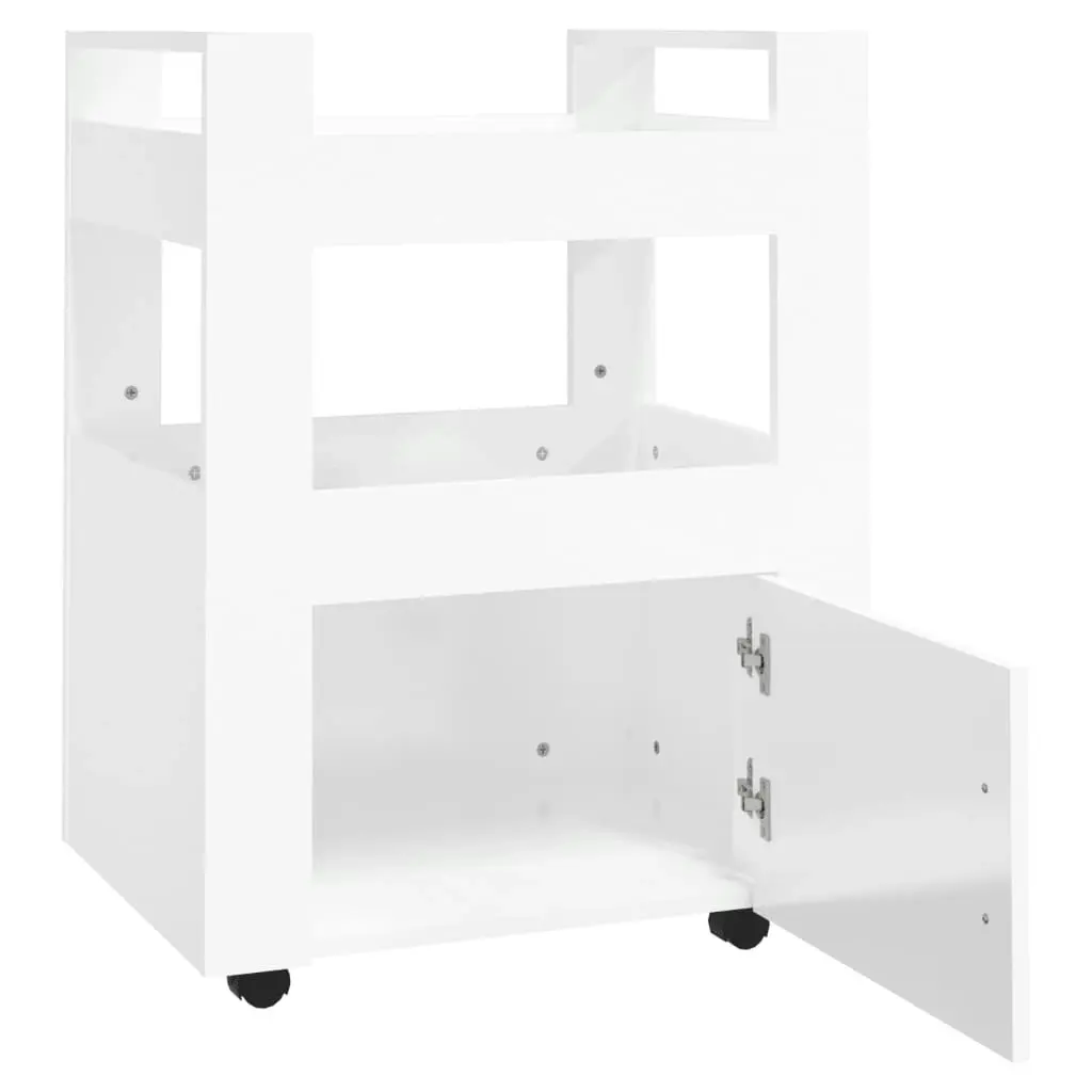 Kitchen Trolley High Gloss White 60x45x80 cm Engineered Wood 816826