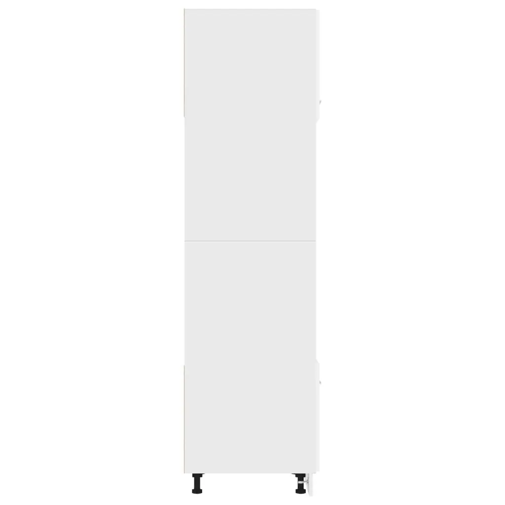 Microwave Cabinet High Gloss White 60x57x207 cm Engineered Wood 802551